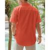 imageJVER Mens Cotton Linen Short Sleeve Shirts Casual Lightweight Button Down Shirts Vacation Beach Summer Tops with PocketTan