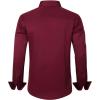 imageJVER Mens Dress Shirts Solid Long Sleeve Stretch WrinkleFree Formal Shirt Business Casual Button Down ShirtsBurgundy