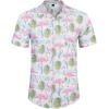 imageJVER Mens Hawaiian Shirts Casual Button Down Short Sleeve Shirts Set Printed Shorts Beach Tropical Hawaii SuitsBlue Stripesflamingo