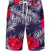 imageJVER Mens Hawaiian Shirts Casual Button Down Short Sleeve Shirts Set Printed Shorts Beach Tropical Hawaii SuitsRed Flowernavy Blue
