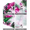 imageJVER Mens Hawaiian Shirts Casual Button Down Short Sleeve Shirts Set Printed Shorts Beach Tropical Hawaii SuitsWhiteflowerflamingo