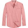 imageJVER Mens Oxford Shirt Solid Casual Button Down Collar Shirts Long Sleeve Dress Shirts with PocketCoral