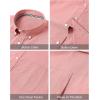 imageJVER Mens Oxford Shirt Solid Casual Button Down Collar Shirts Long Sleeve Dress Shirts with PocketCoral