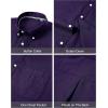 imageJVER Mens Oxford Shirt Solid Casual Button Down Collar Shirts Long Sleeve Dress Shirts with PocketDark Purple