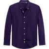 imageJVER Mens Oxford Shirt Solid Casual Button Down Collar Shirts Long Sleeve Dress Shirts with PocketDark Purple