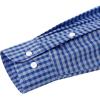 imageJVER Mens Oxford Shirt Solid Casual Button Down Collar Shirts Long Sleeve Dress Shirts with PocketDenim Blue White