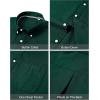 imageJVER Mens Oxford Shirt Solid Casual Button Down Collar Shirts Long Sleeve Dress Shirts with PocketGreen