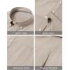 imageJVER Mens Oxford Shirt Solid Casual Button Down Collar Shirts Long Sleeve Dress Shirts with PocketLight Brown