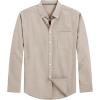 imageJVER Mens Oxford Shirt Solid Casual Button Down Collar Shirts Long Sleeve Dress Shirts with PocketLight Brown