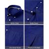 imageJVER Mens Oxford Shirt Solid Casual Button Down Collar Shirts Long Sleeve Dress Shirts with PocketRoyal Blue