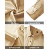 imageJVER Mens Silk Satin Long Sleeve Dress Shirts Shiny Casual Button Down Shirt Luxury Party Prom ShirtsGold