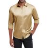 imageJVER Mens Silk Satin Long Sleeve Dress Shirts Shiny Casual Button Down Shirt Luxury Party Prom ShirtsGold Champ
