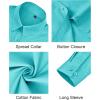 imageJVER Womens Button Down Shirt Long Sleeve Dress Shirts Stretch Solid Work BlouseAqua Blue