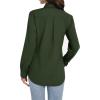 imageJVER Womens Button Down Shirt Long Sleeve Dress Shirts Stretch Solid Work BlouseArmy Green