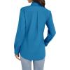 imageJVER Womens Button Down Shirt Long Sleeve Dress Shirts Stretch Solid Work BlouseDenim Blue