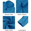 imageJVER Womens Button Down Shirt Long Sleeve Dress Shirts Stretch Solid Work BlouseDenim Blue