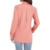imageJVER Womens Button Down Shirt Long Sleeve Dress Shirts Stretch Solid Work BlousePeach