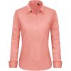 imageJVER Womens Button Down Shirt Long Sleeve Dress Shirts Stretch Solid Work BlousePeach