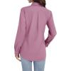 imageJVER Womens Button Down Shirt Long Sleeve Dress Shirts Stretch Solid Work BlouseRose Salt