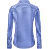 imageJVER Womens Dress Shirts Long Sleeve Button Down Shirts WrinkleFree Solid Work BlouseDenim Blue White