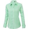 imageJVER Womens Dress Shirts Long Sleeve Button Down Shirts WrinkleFree Solid Work BlouseLight Green White G
