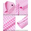 imageJVER Womens Dress Shirts Long Sleeve Button Down Shirts WrinkleFree Solid Work BlouseWhite Pink