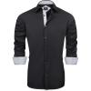 imageJVER Mens Casual Long Sleeve Stretch Dress Shirt WrinkleFree Regular Fit Button Down ShirtsBlack White