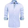 imageJVER Mens Casual Long Sleeve Stretch Dress Shirt WrinkleFree Regular Fit Button Down ShirtsBlue Blue
