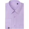 imageJVER Mens French Cuff Dress Shirts Regular Fit Long Sleeve Spread Collar Metal CufflinkLight Purple