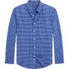 imageJVER Mens Oxford Shirt Solid Casual Button Down Collar Shirts Long Sleeve Dress Shirts with PocketDenim Blue White
