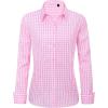 imageJVER Womens Dress Shirts Long Sleeve Button Down Shirts WrinkleFree Solid Work BlouseWhite Pink