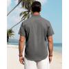 imageJVER Mens Linen Shirts Casual Short Sleeve Button Down Shirt Beach Summer Vacation Holiday Wedding Cotton TopsGrey