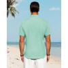 imageJVER Mens Linen Shirts Casual Short Sleeve Button Down Shirt Beach Summer Vacation Holiday Wedding Cotton TopsMint Green