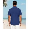 imageJVER Mens Linen Shirts Casual Short Sleeve Button Down Shirt Beach Summer Vacation Holiday Wedding Cotton TopsRoyal Blue