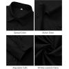imageJVER Womens Button Down Dress Shirts Solid Long Sleeve Wrinkle Free Formal Collared Shirt Casual Business Blouse with PocketBlack