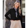 imageJVER Womens Button Down Dress Shirts Solid Long Sleeve Wrinkle Free Formal Collared Shirt Casual Business Blouse with PocketBlack