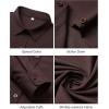 imageJVER Womens Button Down Dress Shirts Solid Long Sleeve Wrinkle Free Formal Collared Shirt Casual Business Blouse with PocketBrown