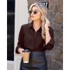 imageJVER Womens Button Down Dress Shirts Solid Long Sleeve Wrinkle Free Formal Collared Shirt Casual Business Blouse with PocketBrown