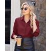 imageJVER Womens Button Down Dress Shirts Solid Long Sleeve Wrinkle Free Formal Collared Shirt Casual Business Blouse with PocketBurgundy