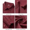 imageJVER Womens Button Down Dress Shirts Solid Long Sleeve Wrinkle Free Formal Collared Shirt Casual Business Blouse with PocketBurgundy
