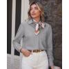 imageJVER Womens Button Down Dress Shirts Solid Long Sleeve Wrinkle Free Formal Collared Shirt Casual Business Blouse with PocketGrey