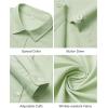 imageJVER Womens Button Down Dress Shirts Solid Long Sleeve Wrinkle Free Formal Collared Shirt Casual Business Blouse with PocketLight Green