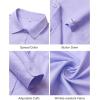 imageJVER Womens Button Down Dress Shirts Solid Long Sleeve Wrinkle Free Formal Collared Shirt Casual Business Blouse with PocketLight Purple
