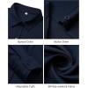 imageJVER Womens Button Down Dress Shirts Solid Long Sleeve Wrinkle Free Formal Collared Shirt Casual Business Blouse with PocketNavy Blue