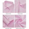 imageJVER Womens Button Down Dress Shirts Solid Long Sleeve Wrinkle Free Formal Collared Shirt Casual Business Blouse with PocketPink