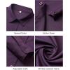 imageJVER Womens Button Down Dress Shirts Solid Long Sleeve Wrinkle Free Formal Collared Shirt Casual Business Blouse with PocketPurple