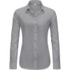 imageJVER Womens Button Down Dress Shirts Solid Long Sleeve Wrinkle Free Formal Collared Shirt Casual Business Blouse with PocketGrey