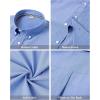 imageJVER Boys Long Sleeve Oxford Dress Shirts Solid Casual Button Down Collar Shirt Kids Formal Uniform TopsBlue
