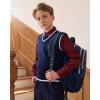 imageJVER Boys Long Sleeve Oxford Dress Shirts Solid Casual Button Down Collar Shirt Kids Formal Uniform TopsBurgundy