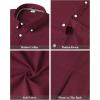 imageJVER Boys Long Sleeve Oxford Dress Shirts Solid Casual Button Down Collar Shirt Kids Formal Uniform TopsBurgundy